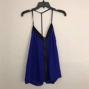 Royal blue zipper front top from Charlotte Russe